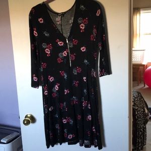 Express zipper fit and flare dress